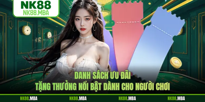 Danh sách ưu đãi tặng thưởng nổi bật dành cho người chơi